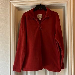 💛 St John's Bay Fleece Pullover 1/4 Zip | Rust Orange | Large 💛